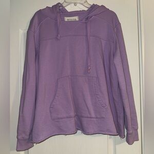 Modern canvas Lavender light purple raw hem Hoodie Pullover